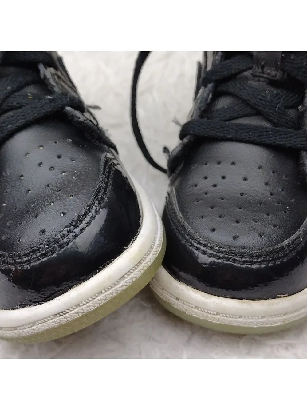 Nike Air Jordan 1 Mid Space Jam Black Leather High Top Lace Up Toddler Sneaker
